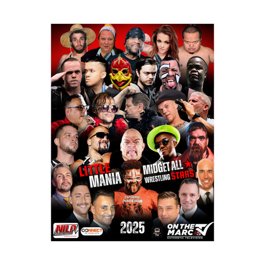Little Mania Midget Wrestling 2025 Tour Poster (18″ × 24″)
